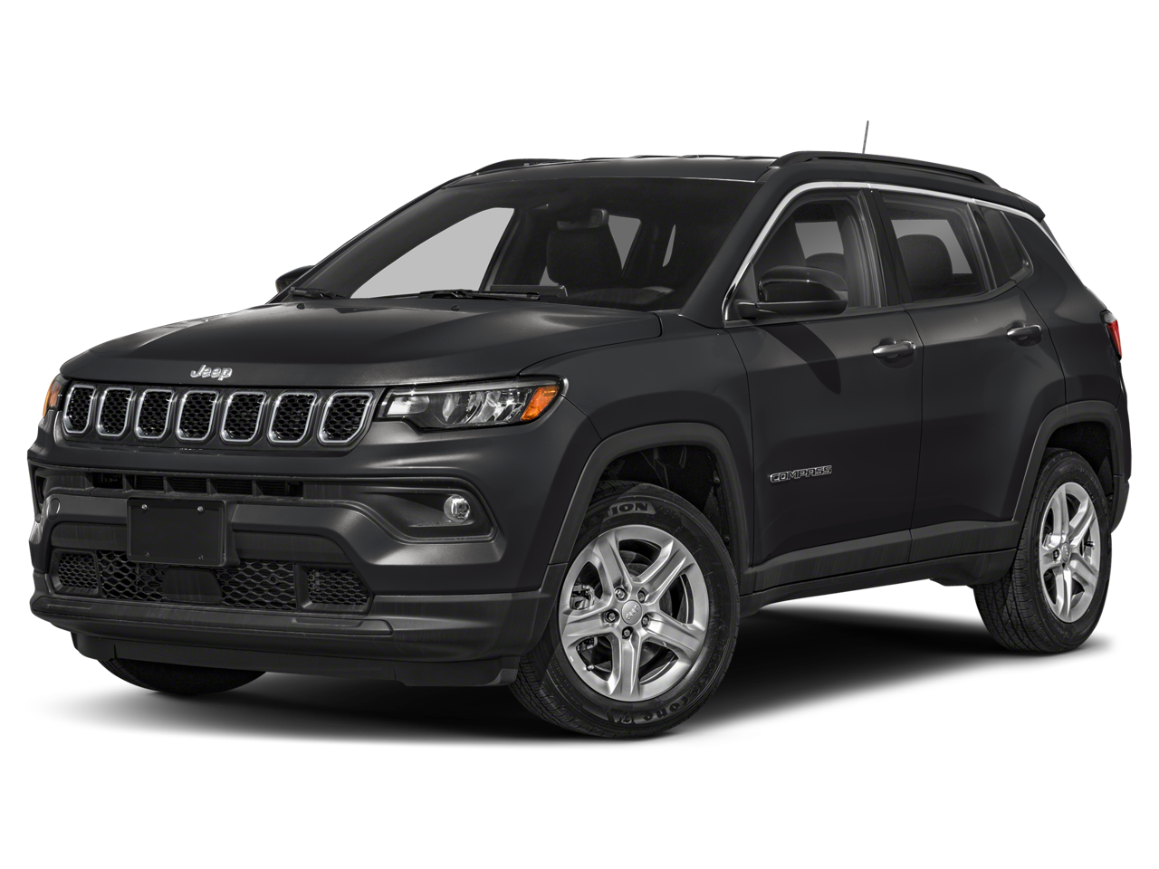 2024 Jeep Compass Limited in Silver — front three-quarter view