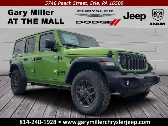 2026 Jeep Wrangler WRANGLER 4-DOOR SPORT S in Mojito Clear-Coat Exterior Paint — front three-quarter view