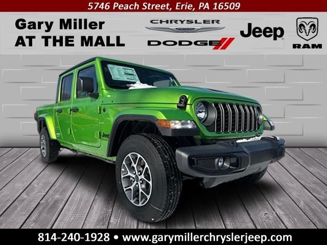 2025 Jeep Gladiator GLADIATOR SPORT S 4X4 in Mojito Exterior Paint — front three-quarter view