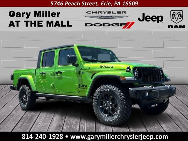 2025 Jeep Gladiator GLADIATOR WILLYS 4X4 in Mojito Exterior Paint — front three-quarter view