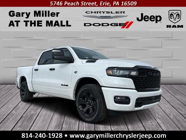 2026 RAM Ram 1500 RAM 1500 BIG HORN CREW CAB 4X4 5'7' BOX in Bright White Clear-Coat Exterior Paint — front three-quarter view