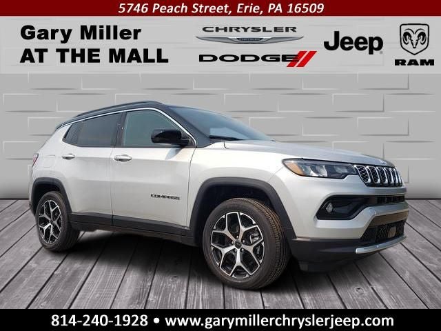 2026 Jeep Compass COMPASS LIMITED 4X4 in Silver Zynith Metallic Clear-Coat Exterior Paint — front three-quarter view