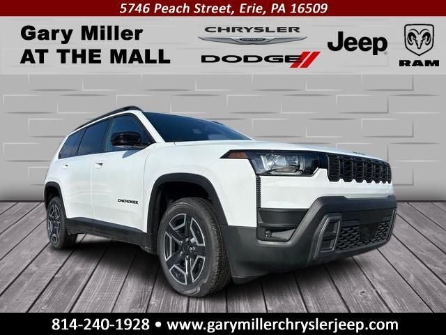 2026 Jeep Cherokee CHEROKEE LIMITED 4X4 in Bright White Clear-Coat Exterior Paint — front three-quarter view