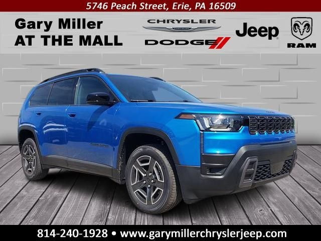 2026 Jeep Cherokee CHEROKEE LIMITED 4X4 in Hydro Blue Pearl-Coat Exterior Paint — front three-quarter view