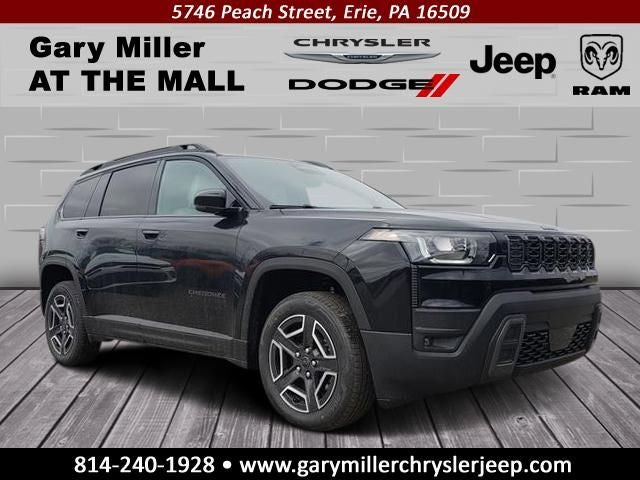 2026 Jeep Cherokee CHEROKEE LIMITED 4X4 in Diamond Black Crystal Pearl-Coat Exterior Paint — front three-quarter view