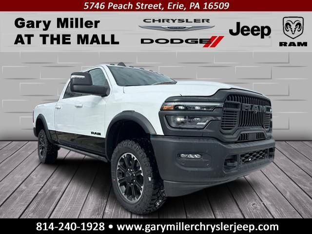 2026 RAM Ram 2500 RAM 2500 REBEL CREW CAB 4X4 6'4' BOX in Bright White Clear-Coat Exterior Paint — front three-quarter view