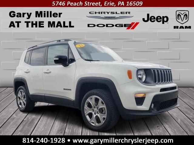 2023 Jeep Renegade Limited 4x4 in Alpine White Clearcoat — front three-quarter view