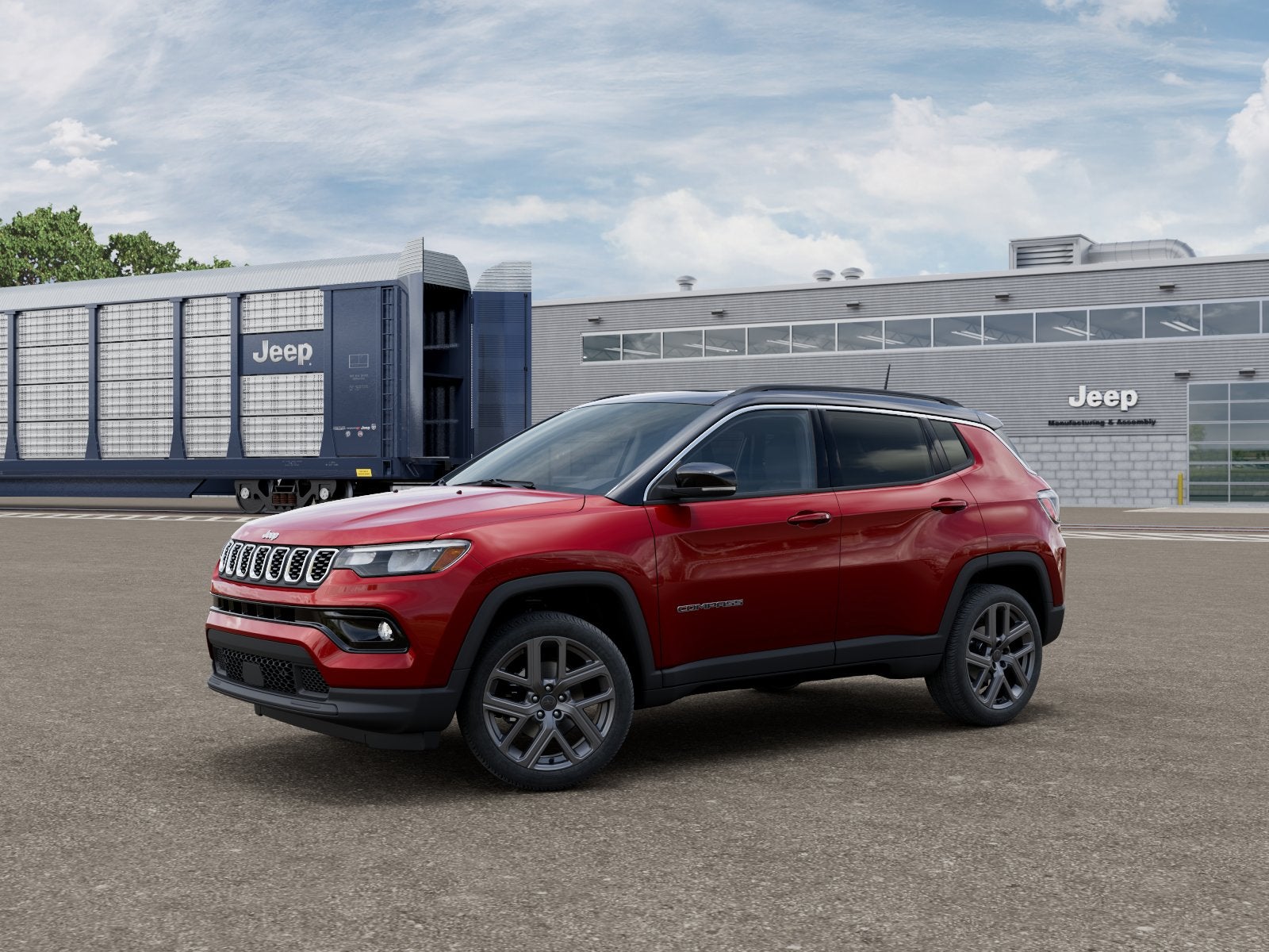 2026 Jeep Compass COMPASS LIMITED ALTITUDE 4X4 in Red Hot Pearl-Coat Exterior Paint — front three-quarter view