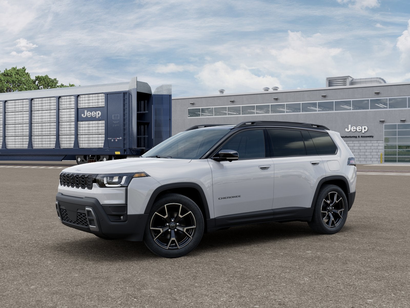 2026 Jeep Cherokee CHEROKEE OVERLAND 4X4 in Bright White Clear-Coat Exterior Paint — front three-quarter view